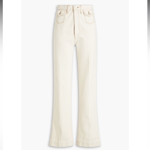 NWT $295 REDONE 70’s Ultra High Rise Wide Leg Birch white denim jeans women 32 - Picture 1 of 8